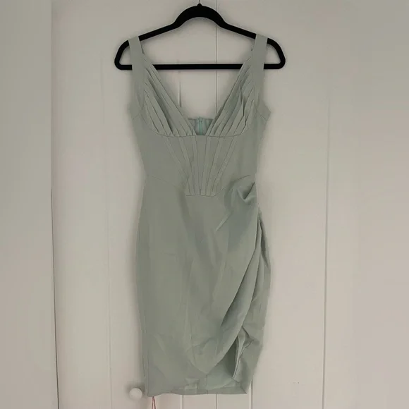 mint green bodycon midi dress Manhattan Mint Green Angel Sleeve Bodycon Midi Dress main image 1
